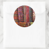 Bhutan-stoffen voor verkoop ronde sticker (Tas)