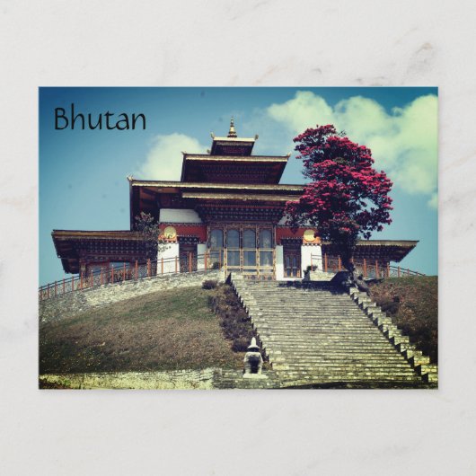 bhutan tempel briefkaart (Voorkant)