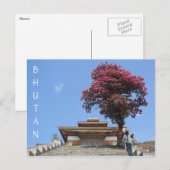 bhutan tempelboom briefkaart (Voorkant / Achterkant)