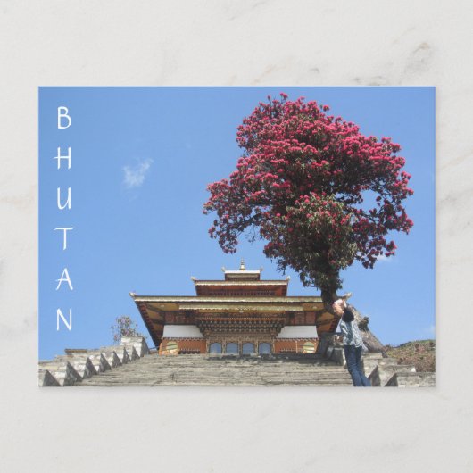 bhutan tempelboom briefkaart (Voorkant)