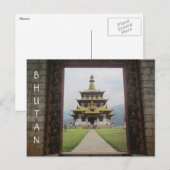 bhutan tempeldeur briefkaart (Voorkant / Achterkant)