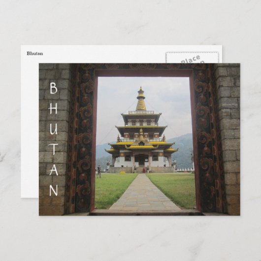 bhutan tempeldeur briefkaart (Voorkant / Achterkant)
