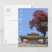 bhutan tempelleven briefkaart (Voorkant / Achterkant)