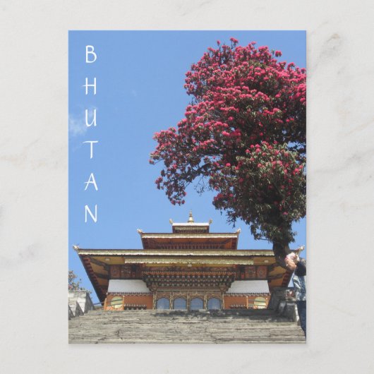 bhutan tempelleven briefkaart (Voorkant)