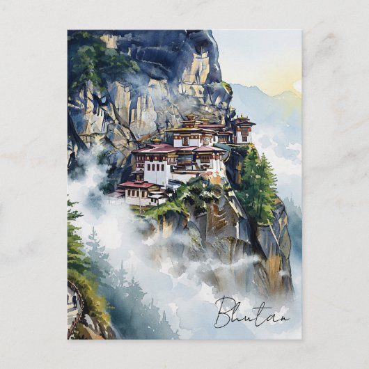 Bhutan Tiger's Nest Klooster Briefkaart (Voorkant)