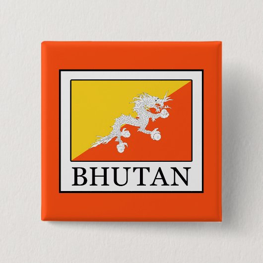 Bhutan Vierkante Button 5,1 Cm (Voorkant)