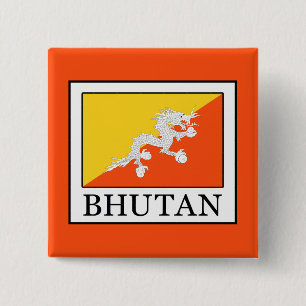 Bhutan Vierkante Button 5,1 Cm