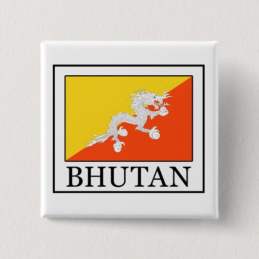 Bhutan Vierkante Button 5,1 Cm (Voorkant)