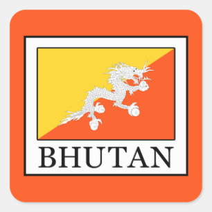 Bhutan Vierkante Sticker