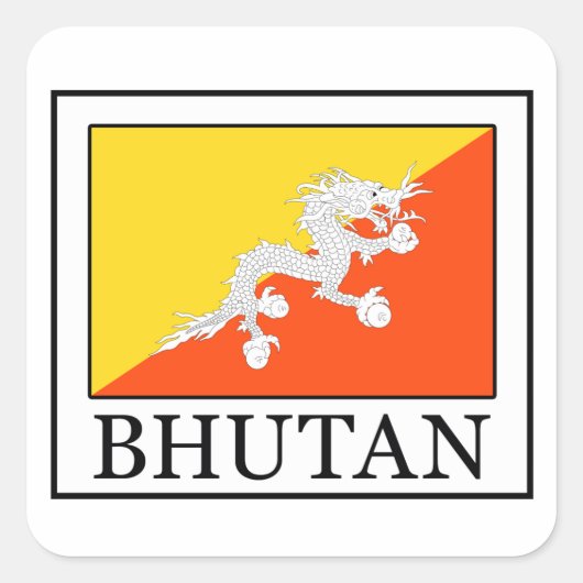 Bhutan Vierkante Sticker (Voorkant)