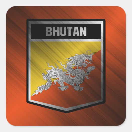 Bhutan Vierkante Sticker (Voorkant)