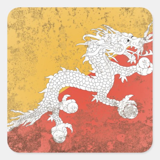 Bhutan Vierkante Sticker (Voorkant)