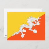 Bhutan vlag briefkaart (Voorkant / Achterkant)