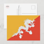 Bhutan - vlag - briefkaart (Voorkant / Achterkant)