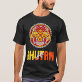 Bhutan-vlag en wapenschild t-shirt (Voorkant)