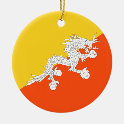 Bhutan vlag keramisch ornament (Voorkant)