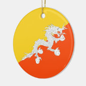Bhutan vlag keramisch ornament (Links)