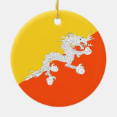 Bhutan vlag keramisch ornament (Achterkant)
