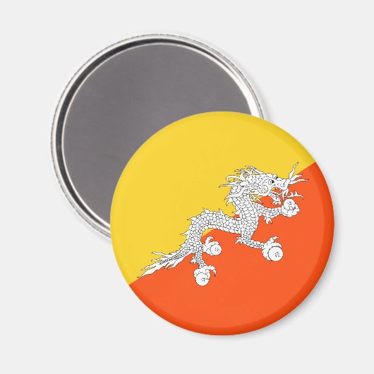 Bhutan vlag Magnet (Voorkant / Achterkant)