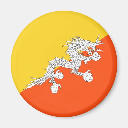 Bhutan vlag Magnet (Voorkant)