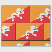 Bhutan vlag ontwerp met witte draak cadeaupapier (Vlak)