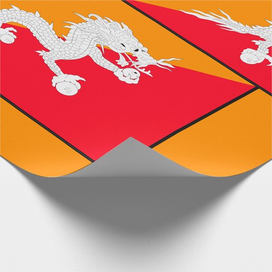 Bhutan vlag ontwerp met witte draak cadeaupapier