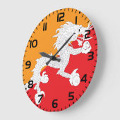 Bhutan vlag ontwerp met witte draak grote klok (Hoek)