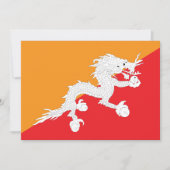 Bhutan vlag ontwerp met witte draak kaart (Voorkant)