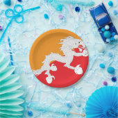 Bhutan vlag ontwerp met witte draak papieren bordje (Feest)