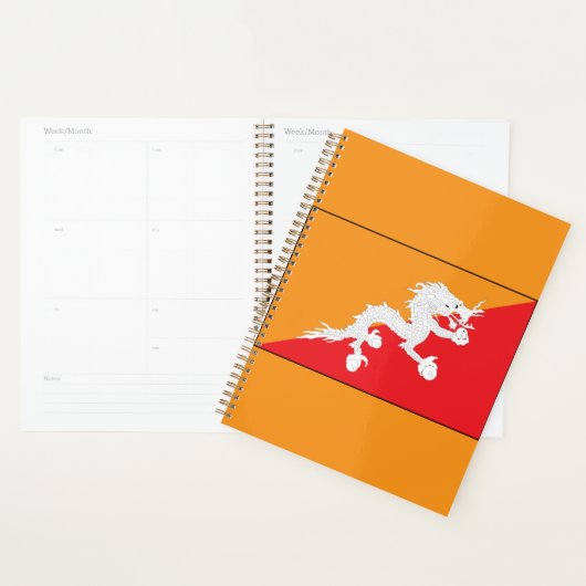 Bhutan vlag ontwerp met witte draak planner (Display)