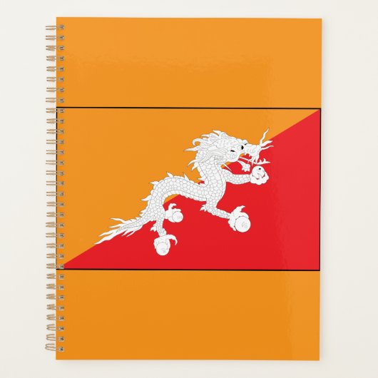 Bhutan vlag ontwerp met witte draak planner (Voorkant)