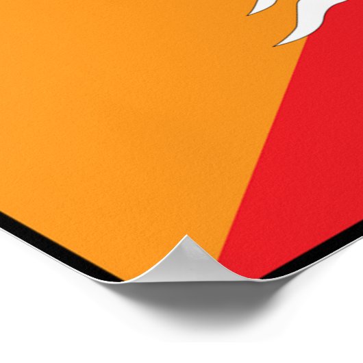 Bhutan vlag ontwerp met witte draak poster (Hoek)