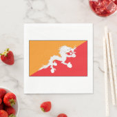 Bhutan vlag ontwerp met witte draak servet (Insitu)