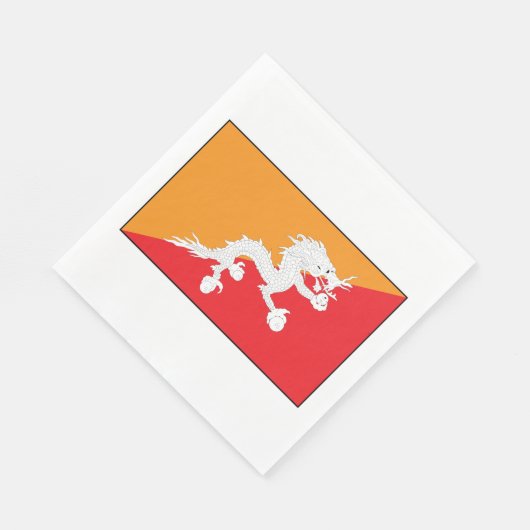 Bhutan vlag ontwerp met witte draak servet (Hoek)
