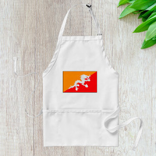 Bhutan vlag ontwerp met witte draak standaard schort