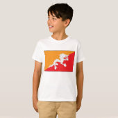 Bhutan vlag ontwerp met witte draak t-shirt (Voorkant volledig)