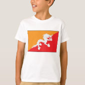 Bhutan vlag ontwerp met witte draak t-shirt (Voorkant)