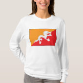 Bhutan vlag ontwerp met witte draak t-shirt (Voorkant)