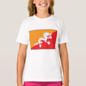Bhutan vlag ontwerp met witte draak t-shirt (Voorkant)