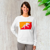 Bhutan vlag ontwerp met witte draak t-shirt