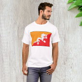 Bhutan vlag ontwerp met witte draak t-shirt