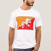 Bhutan vlag ontwerp met witte draak t-shirt (Voorkant)