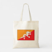Bhutan vlag ontwerp met witte draak tote bag (Achterkant)