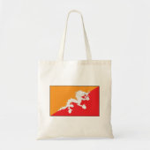 Bhutan vlag ontwerp met witte draak tote bag (Voorkant)