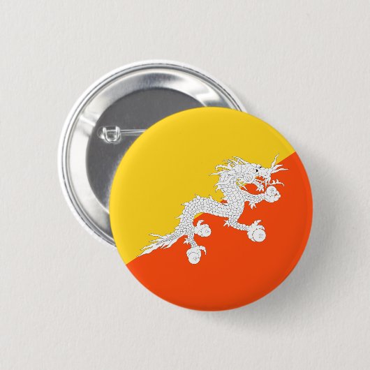 Bhutan vlag ronde button 5,7 cm (Voorkant /achterkant)