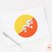 Bhutan vlag ronde sticker (Envelop)
