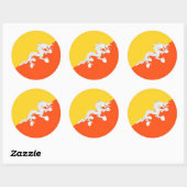 Bhutan vlag ronde sticker (Vel)