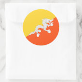 Bhutan vlag ronde sticker (Tas)