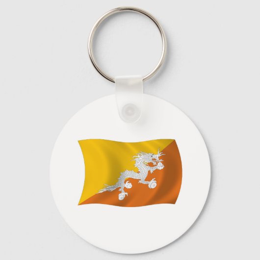 Bhutan Vlag Sleutelhanger (Voorkant)