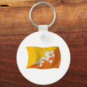 Bhutan Vlag Sleutelhanger (Voorkant)